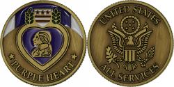 Us Coins - United States of America, Token, Purple Heart, Copper-Brass,