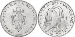 World Coins - Vatican, Paul VI, 5 Lire, 1973 (Anno XI), Rome, Aluminum, , KM:118