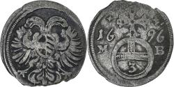 World Coins - Austria, Leopold I, 3 Pfennig, 1696, Brieg, Silver, , KM:594