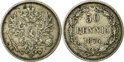 World Coins - Coin, Finland, Nicholas II, 50 Penniä, 1874, , Silver, KM:2.2