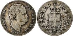 World Coins - Italy, Umberto I, Lira, 1887, Milan, Silver, , KM:24.2