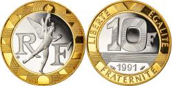 World Coins - Coin, France, Génie, 10 Francs, 1991, Paris, Proof, , Bi-Metallic