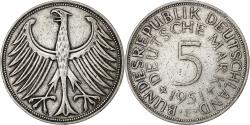 World Coins - GERMANY - FEDERAL REPUBLIC, 5 Mark, 1951, Stuttgart, Silver, , KM:112.1