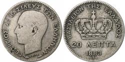 World Coins - Coin, Greece, George I, 20 Lepta, 1883, Paris, , Silver, KM:44