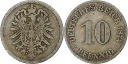 World Coins - GERMANY - EMPIRE, Wilhelm I, 10 Pfennig, 1874, Frankfurt, Copper-nickel
