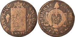 World Coins - Coin, France, Sol aux balances françoise, Sol, 1793, Metz, , Bronze