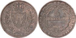 World Coins - Italian States, SARDINIA, Carlo Felice, 5 Centesimi, 1826, Turin, Copper