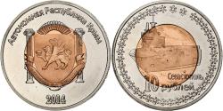 World Coins - Ukraine, 10 Roubles, 2014, Russian Crimea, Bi-Metallic,