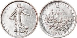 World Coins - Coin, France, Semeuse, 5 Francs, 1969, Paris, , Silver, KM:926