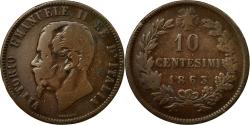 World Coins - Coin, Italy, Vittorio Emanuele II, 10 Centesimi, 1863, Milan, , Copper