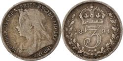 World Coins - Great Britain, Victoria, 3 Pence, 1894, Silver, , KM:777