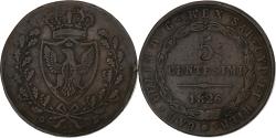 World Coins - Kingdom of Sardinia, Carlo Felice, 5 Centesimi, 1826, Copper,