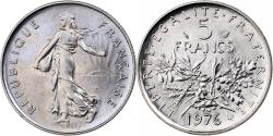 World Coins - France, 5 Francs, Semeuse, 1976, MDP, série FDC, Copper-nickel,