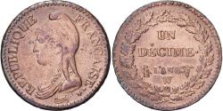 World Coins - France, 1 Décime, Dupré, AN 8, Lille, Bronze, , Gadoury:187a