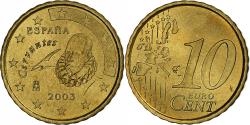World Coins - Spain, Juan Carlos I, 10 Euro Cent, 2003, Madrid, , Brass, KM:1043