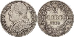 World Coins - Coin, ITALIAN STATES, PAPAL STATES, Pius IX, 2 Lire, 1867, Rome,