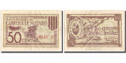 World Coins - Banknote, Spain, 50 Centimos, Mataro, 1937, 1937, EF(40-45)