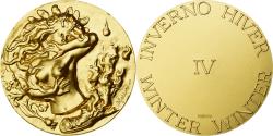 World Coins - France, Medal, La Cinquième Saison, Hiver, Gilt Bronze, Nino Ferrari,