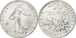 World Coins - Coin, France, Semeuse, 50 Centimes, 1919, Paris, , Silver, KM:854