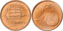 World Coins - Greece, 2 Centimes, 2003, Athens, Copper Plated Steel,