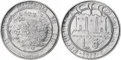 World Coins - San Marino, 5 Lire, Protection of Nature, 1977, Rome, BU, Aluminum,