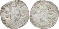 World Coins - France, Henri II, Douzain aux croissants, 1557, Troyes, Billon,