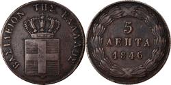 World Coins - Coin, Greece, Othon, 5 Lepta, 1846, Athens, Very rare, , Copper, KM:24