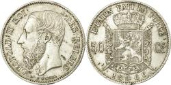 World Coins - Coin, Belgium, Leopold II, 50 Centimes, 1866, , Silver