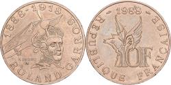World Coins - France, 10 Francs, Roland Garros, 1988, Paris, Tranche A, Aluminum-Bronze