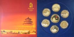 World Coins - China, Medallion Set, Olympic Games 2008 in Beijing, 2008, BE, Gold-plated