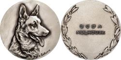 World Coins - France, Medal, Société Canine du Berger Allemand, Mulhouse, Silvered bronze
