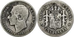 World Coins - Spain, Alfonso XII, Peseta, 1883, Madrid, Silver, , KM:686