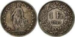World Coins - Switzerland, Franc, 1943, Bern, Silver, , KM:24
