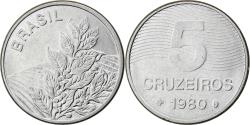 World Coins - Brazil, 5 Cruzeiros, 1980, Stainless Steel, , KM:591