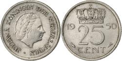 World Coins - Netherlands, Juliana, 25 Cents, 1950, Nickel, , KM:183