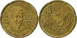 World Coins - Greece, 20 Euro Cent, 2002, Athens, , Brass, KM:185