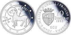 World Coins - Coin, Andorra, Agnus Dei, 10 Diners, 1995, Proof, , Silver, KM:114