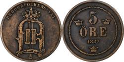 World Coins - Sweden, Oscar II, 5 Öre, 1887, Bronze, , KM:736