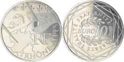 World Coins - France, 10 Euro, Rhône Alpes, 2010, , Silver