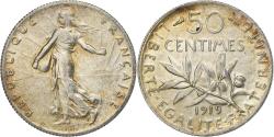 World Coins - France, 50 Centimes, Semeuse, 1919, Paris, Silver, , KM:854