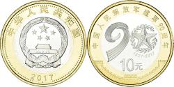 World Coins - Coin, China, 90th Anniversary - People's Liberation Army, 10 Yüan, 2017