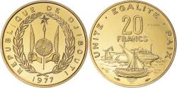 World Coins - Coin, Djibouti, 20 Francs, 1977, Monnaie de Paris, ESSAI,