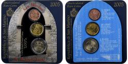 World Coins - San Marino, Set 2cts, 20 cts, 2 Euro, Coin card, 2005, Rome,