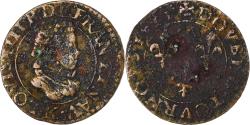 World Coins - France, Louis XIII, Double Tournois, 1611, Bordeaux, Copper, , Gadoury:6