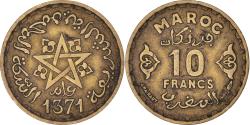 World Coins - Coin, Morocco, Mohammed V, 10 Francs, 1371, Paris, , Aluminum-Bronze
