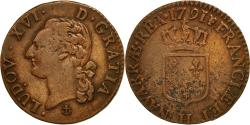 World Coins - Coin, France, Louis XVI, 1/2 Sol ou 1/2 sou, 1/2 Sol, 1791, La Rochelle