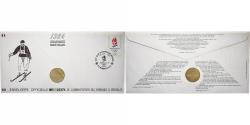 World Coins - France, Medal + stamp, XVIème JO d'Albertville, Chamonix-Mont-Blanc, 1991