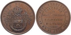World Coins - France, Medal, Chant d'Ensemble, Harmonie Militaire, Lille, 1862, Copper