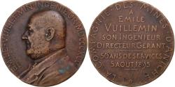 World Coins - France, Medal, Emile Vuillemin, Compagnie des Mines d'Aniche, 1895, Bronze