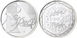 World Coins - France, 25 Euro, Respect, 2013, MDP, Silver,